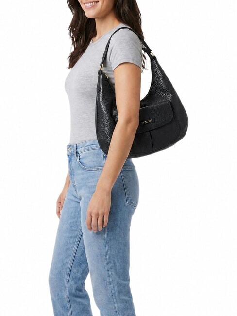 MARTINA Schultertasche, Leder Schwarzes Gold - Damentaschen