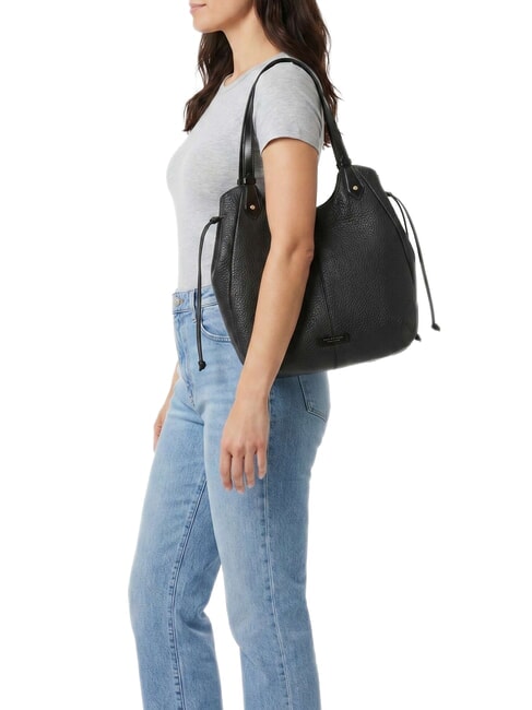 MARTINA Schultertasche, Leder Schwarzes Gold - Damentaschen