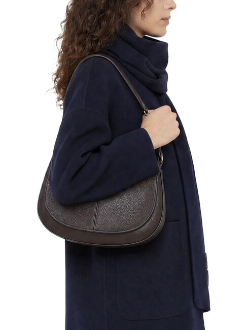 HELENA ROUND Schultertasche mit Schulterriemen, aus Leder ausgedr&uuml;ckt - Damentaschen