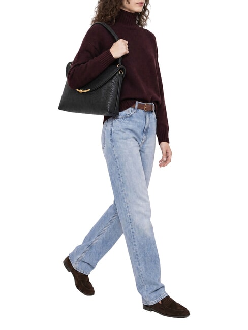BEA Schultertasche, Leder Schwarz - Damentaschen