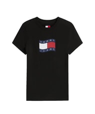 TOMMY HILFIGER TJ FLAG Baumwoll-T-Shirt Schwarz - T-Shirts und Tops f&uuml;r Damen - 3