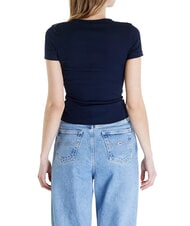 TOMMY HILFIGER TH JEANS Geripptes Kurzarm-T-Shirt - T-Shirts und Tops f&uuml;r Damen