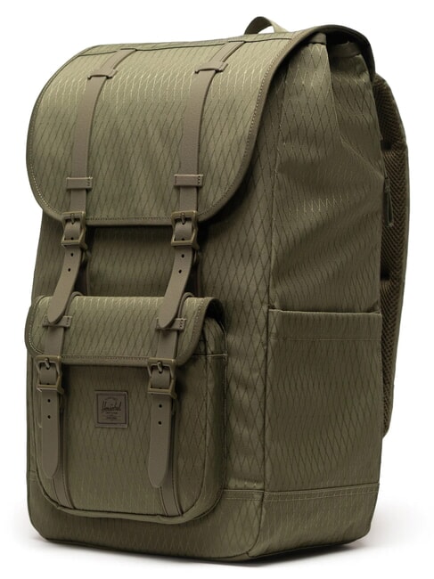 LITTLE AMERICA  Rucksack in Standardgr&ouml;&szlig;e Efeugr&uuml;ner Diamant - Rucks&auml;cke f&uuml;r Schule &amp; Freizeit