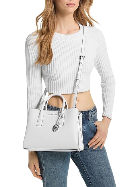 RUTHI Handtasche mit Schulterriemen aus Leder Wei&szlig; - Damentaschen