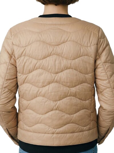 HADLEY Bomber nat&uuml;rliches Beige, Interieur blau - Daunenjacken f&uuml;r Damen