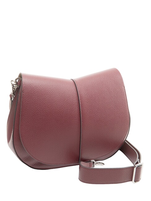 HELENA ROUND Schultertasche mit Schulterriemen, aus Leder antiker Rubin - Damentaschen