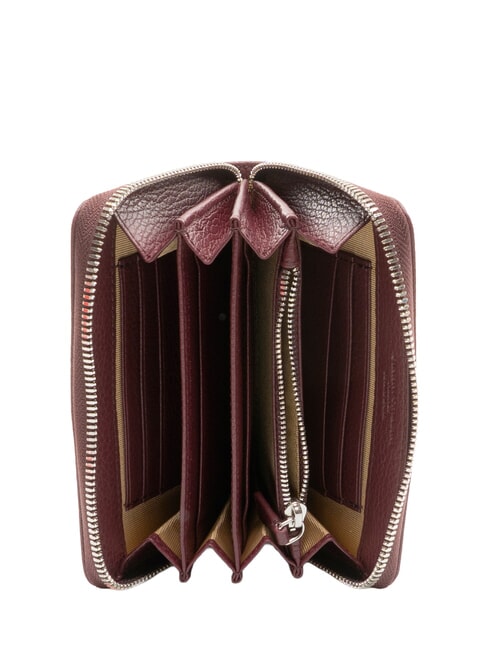 GRAIN Mittelgro&szlig;e Lederbrieftasche mit umlaufendem Rei&szlig;verschluss antiker Rubin - Brieftaschen Damen