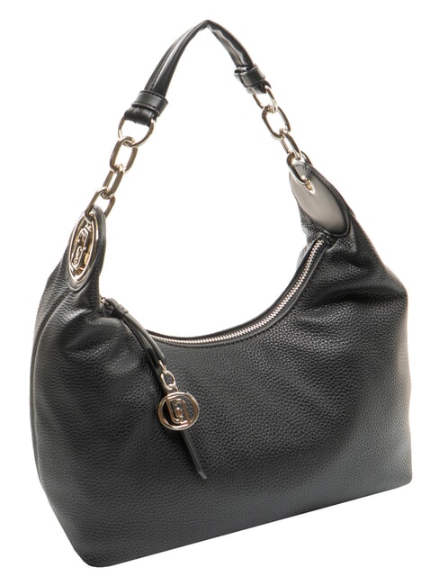 FAIZA Schultertasche, Leder schwarz/stahl - Damentaschen