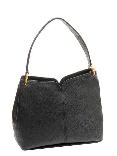 SANDRA Schultertasche mit Schulterriemen, aus Leder Schwarz - Damentaschen