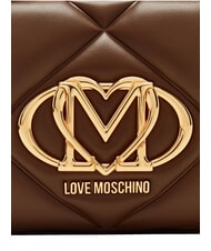 LOVE MOSCHINO EMBOSSED QUILTED Mini-Stepptasche braun - Damentaschen - 7