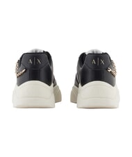 ARMANI EXCHANGE A|X Chain  Ledersneakers Schwarz + Schwarz - Damenschuhe - 3