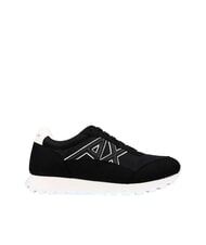 ARMANI EXCHANGE DROP MICROSUEDE Sneaker mit seitlichem Logo schwarz + cremewei&szlig; - Damenschuhe - 2
