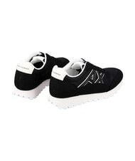 ARMANI EXCHANGE DROP MICROSUEDE Sneaker mit seitlichem Logo schwarz + cremewei&szlig; - Damenschuhe - 3