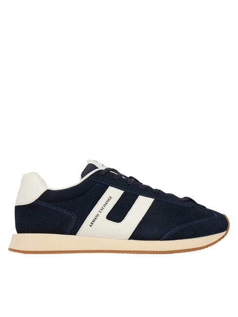 ROUND Ledersneakers Dunkelblau + Cremewei&szlig; - Herrenschuhe