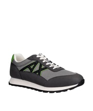 ARMANI EXCHANGE DROP MICROSUEDE Sneaker mit kontrastierendem Logo Anthrazit + neutrales Grau - Herrenschuhe - 2