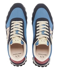 ARMANI EXCHANGE DROP MICROSUEDE Sneaker mit kontrastierendem Logo Tiefblau + Chinablau - Herrenschuhe - 3