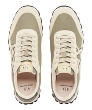 ARMANI EXCHANGE DROP MICROSUEDE Sneaker mit kontrastierendem Logo Creme + Winterzwirn - Herrenschuhe - 4