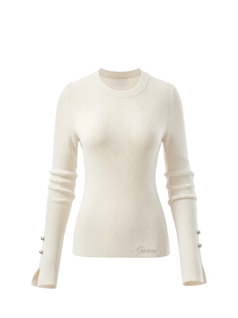 ELLIE Rundhalspullover cremwhi - Damenpullover