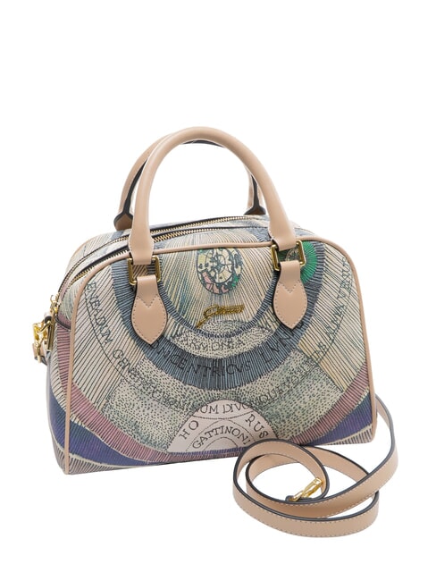 PLANETARIUM Mittelgro&szlig;e Kuppeltasche mit Schultergurt Aquarell/Beige - Damentaschen