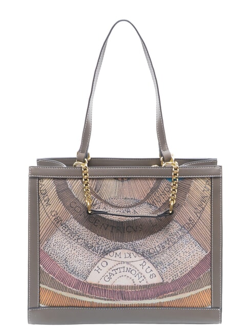 PLANETARIUM Schultertasche / Handtasche Wilde Aquarellfarbe/ Dunkeltaupe - Damentaschen