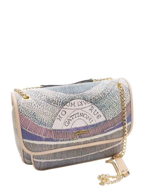 PLANETARIUM Wandelbare Tasche mit &Uuml;berschlag Aquarell/Beige - Damentaschen