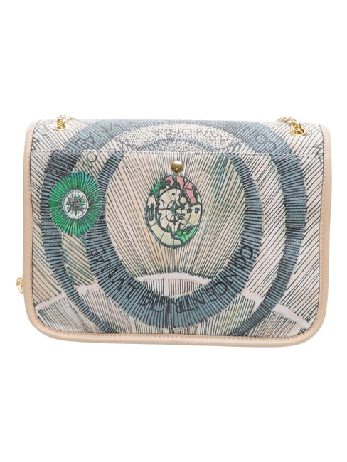 PLANETARIUM Wandelbare Tasche mit &Uuml;berschlag Aquarell/Beige - Damentaschen