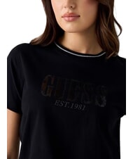 GUESS SEQUINS BIG LOGO Kurz&auml;rmeliges T-Shirt mit gro&szlig;em Logo jetbla - T-Shirts und Tops f&uuml;r Damen - 4