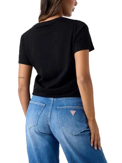 SNAKE SCRIPT Kurzarm-T-Shirt aus reiner Baumwolle jetbla - T-Shirts und Tops f&uuml;r Damen
