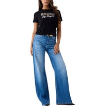 GUESS SNAKE SCRIPT Kurzarm-T-Shirt aus reiner Baumwolle jetbla - T-Shirts und Tops f&uuml;r Damen - 3