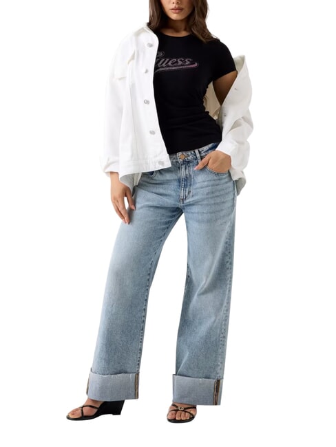 GLITTER LOGO Kurz&auml;rmeliges, glitzerndes T-Shirt jetbla - T-Shirts und Tops f&uuml;r Damen