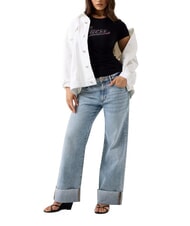 GUESS GLITTER LOGO Kurz&auml;rmeliges, glitzerndes T-Shirt jetbla - T-Shirts und Tops f&uuml;r Damen - 3