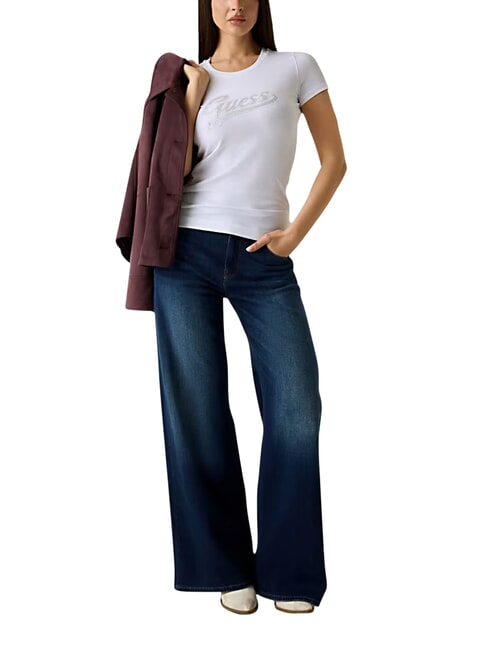 GLITTER LOGO Kurz&auml;rmeliges, glitzerndes T-Shirt purwei&szlig; - T-Shirts und Tops f&uuml;r Damen