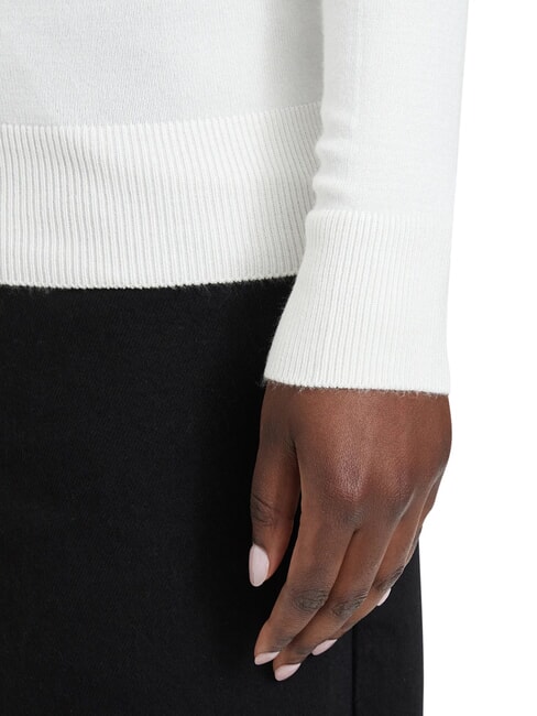 KATIE Rundhalsausschnitt, eng anliegender Pullover cremwhi - Damenpullover