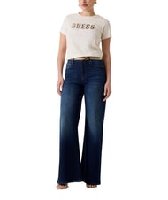 GUESS SNAKE SCRIPT Kurzarm-T-Shirt aus reiner Baumwolle cremwhi - T-Shirts und Tops f&uuml;r Damen - 3