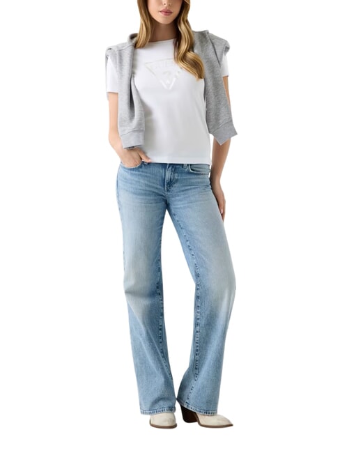 NEW BASIC Kurzarm-T-Shirt aus reiner Baumwolle purwei&szlig; - T-Shirts und Tops f&uuml;r Damen
