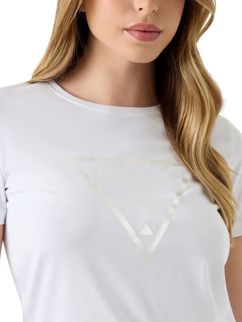 NEW BASIC Kurzarm-T-Shirt aus reiner Baumwolle purwei&szlig; - T-Shirts und Tops f&uuml;r Damen
