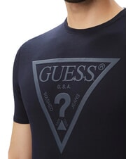 GUESS CORE Kurzarm-T-Shirt aus reiner Baumwolle smartblue - Herren-T-Shirts - 4