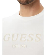 GUESS LOGO Kurzarm-T-Shirt aus reiner Baumwolle purwei&szlig; - Herren-T-Shirts - 4