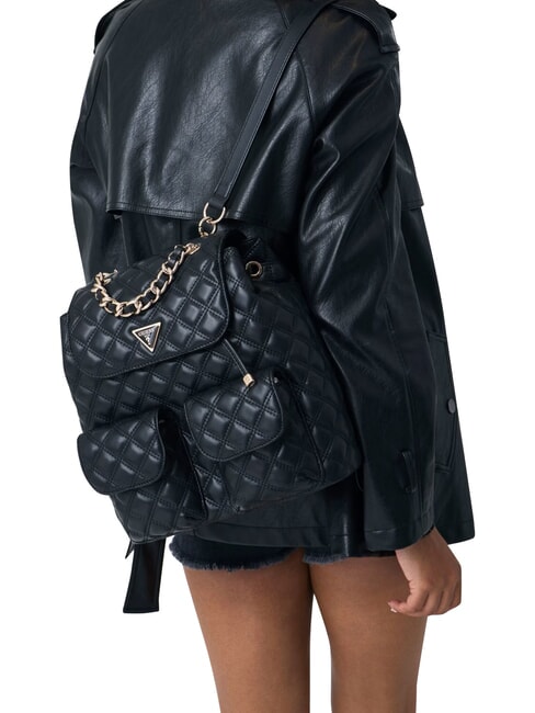 GIULLY 2 Rucksack mit Vordertaschen SCHWARZ - Damentaschen
