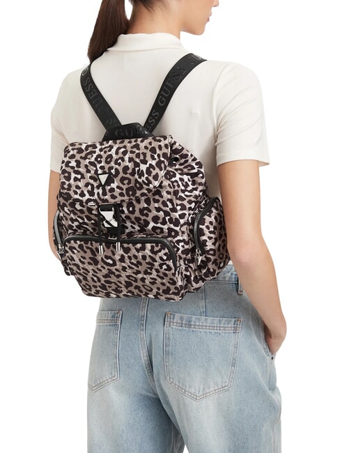GIRL ALLOVER Rucksack mit mehreren F&auml;chern Leopardenmuster-Kurse - Damentaschen