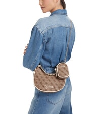 GUESS GIRL Schultertasche mit Kettenriemen 4g aop beige wei&szlig; - Damentaschen - 2