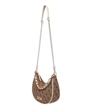 GUESS GIRL Schultertasche mit Kettenriemen 4g aop beige wei&szlig; - Damentaschen - 4