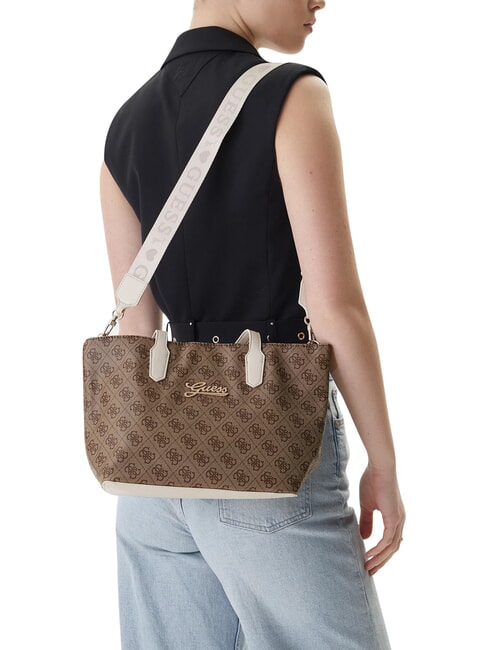 GIRL MINI ME Schultertasche mit Schultergurt 4g aop beige wei&szlig; - Damentaschen