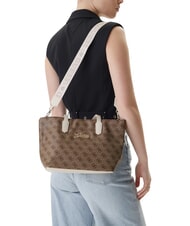 GUESS GIRL MINI ME Schultertasche mit Schultergurt 4g aop beige wei&szlig; - Damentaschen - 2