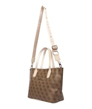 GUESS GIRL MINI ME Schultertasche mit Schultergurt 4g aop beige wei&szlig; - Damentaschen - 4