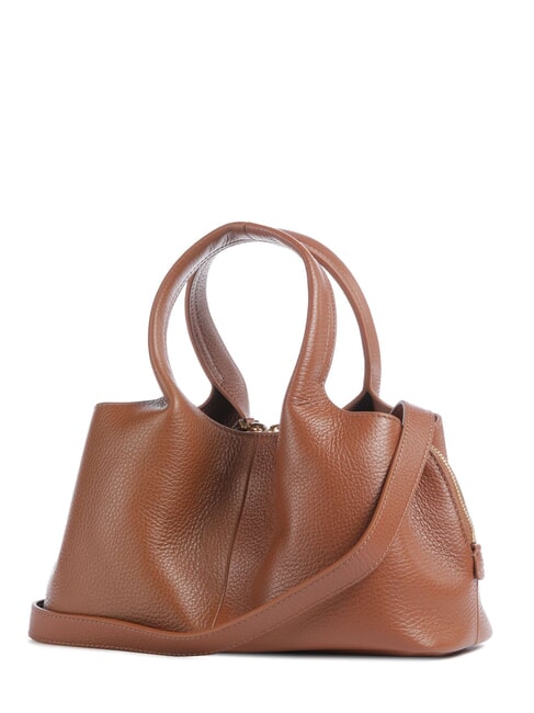 NELL Schultertasche mit Schultergurt Cognac - Damentaschen
