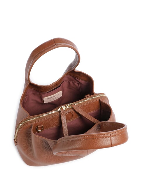 NELL Schultertasche mit Schultergurt Cognac - Damentaschen
