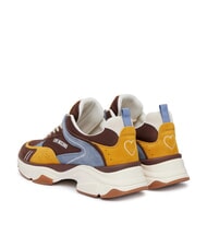 LOVE MOSCHINO STARDUST Damen-Sneaker Kakao/Vogelblau/Ocker/Elfenbein - Damenschuhe - 3