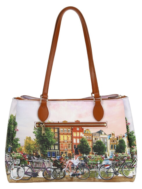 YESBAG Einkaufstasche, Umh&auml;ngetasche Blumenfluss - Damentaschen