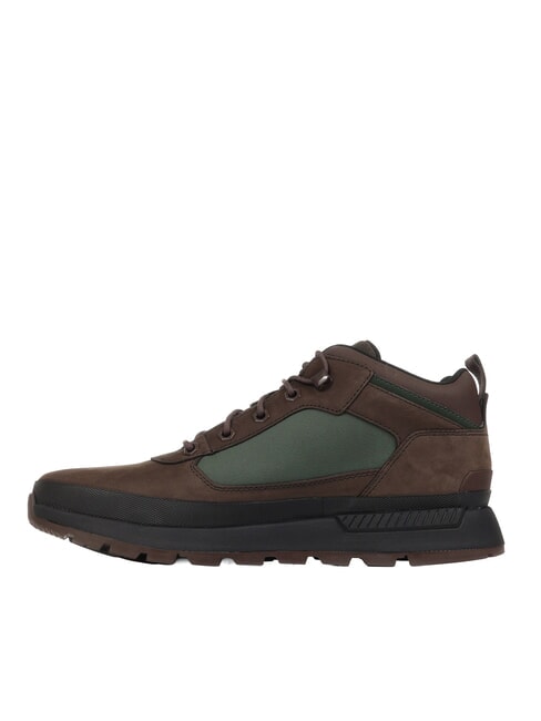 FIELD TREKKER Turnschuhe dunkelbraunes Nubukleder, dunkelgr&uuml;n - Herrenschuhe